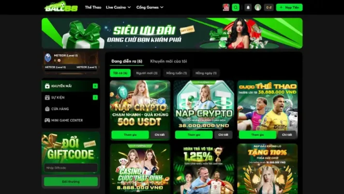 Ball88 tung ra gói khuyến mãi chào mừng cực lớn